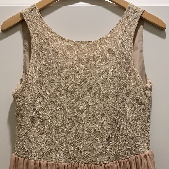 Lace and Tulle lined cocktail dress in peach pink - Picture 4 of 11